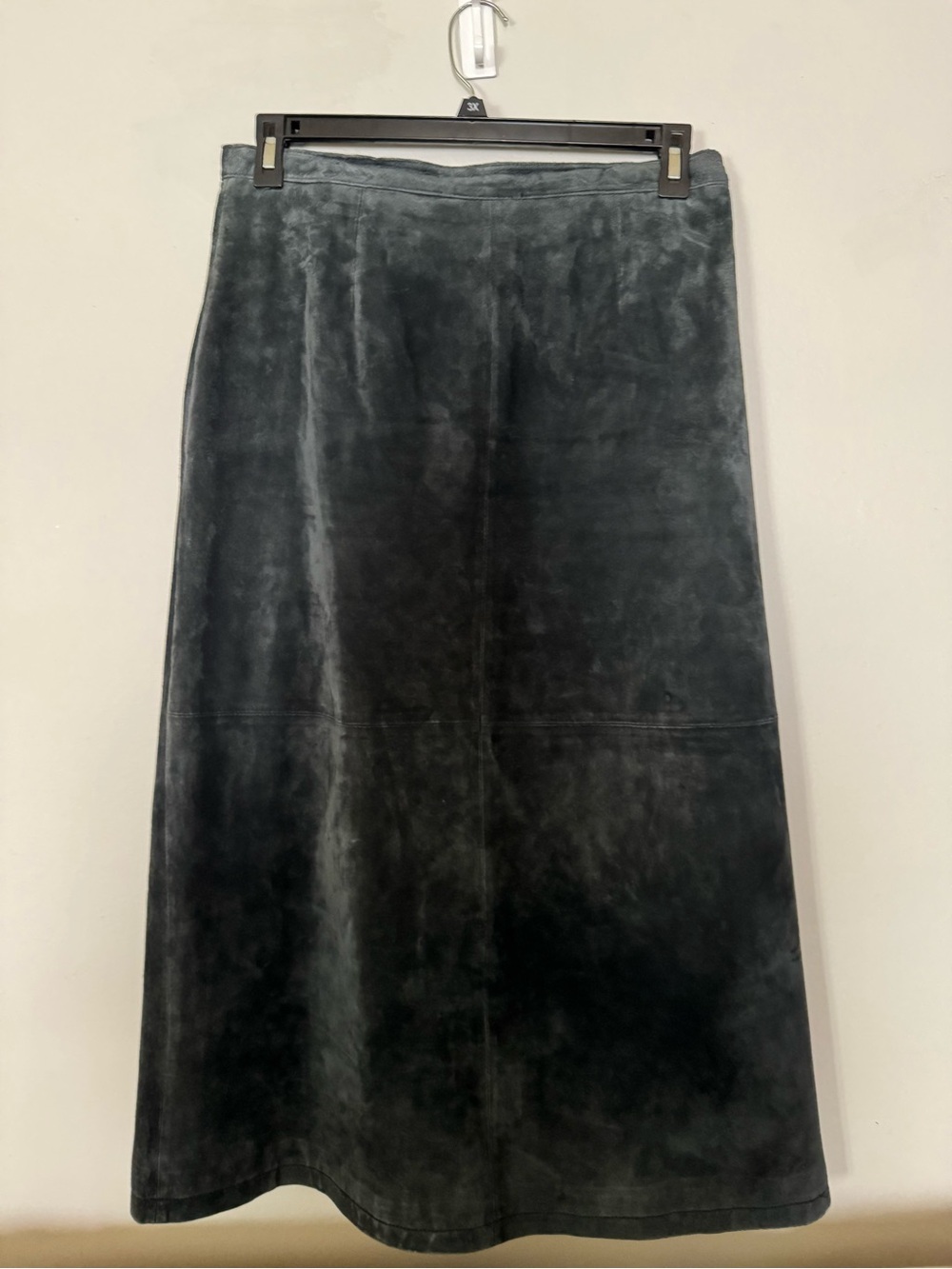 Classic Suede A-Line Maxi Skirt — Charcoal